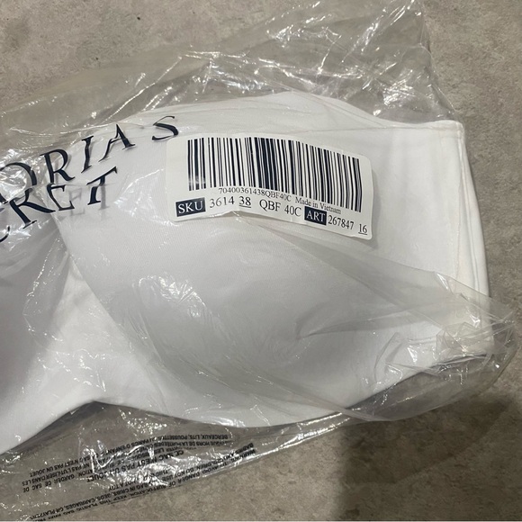 Victoria's Secret Lightly-Lined Demi Push Up White Strapless Bra Sz 40C NEW - Picture 3 of 3